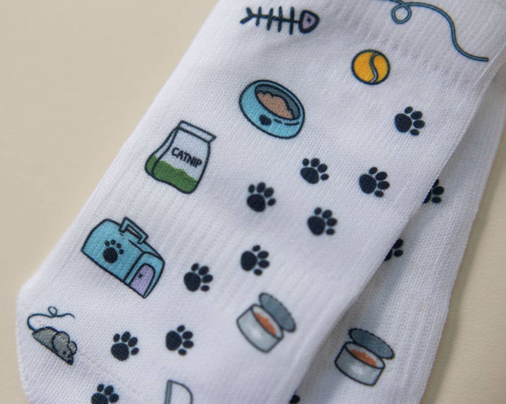 Meow - Non-Slip Baby Socks with Cats, Toys, Paw :