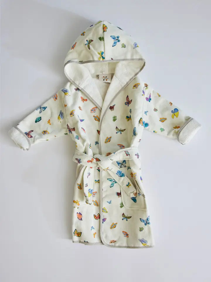 White Madame Butterfly Bathrobe - Timo & Violet