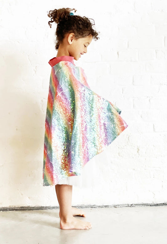 Rainbow Cape with Multicolor Sequins - Ratatam