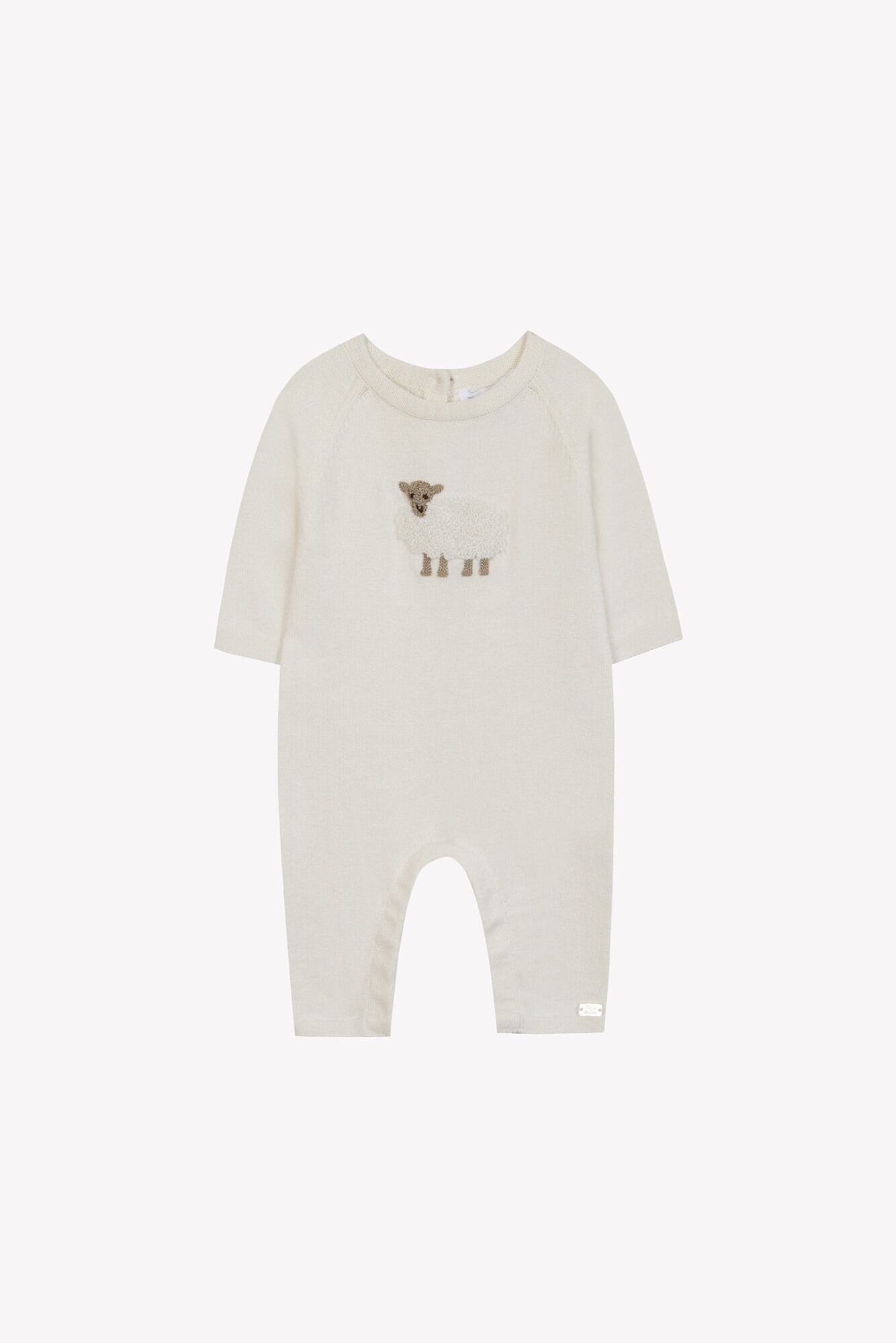 Sheep Embroidered Romper-Tartine et Chocolat FW25