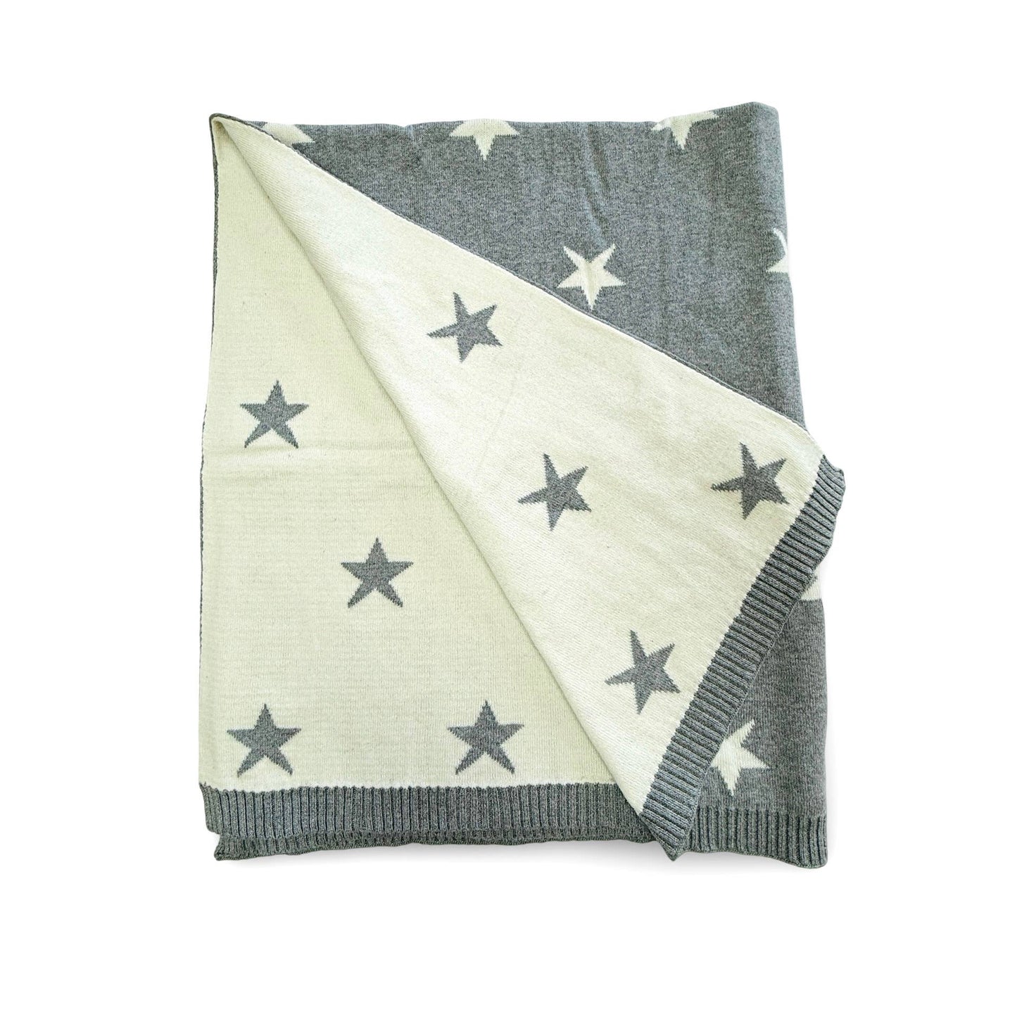 Stars Reversible Sweater Knit Baby Blankets Organic Cotton: viverano