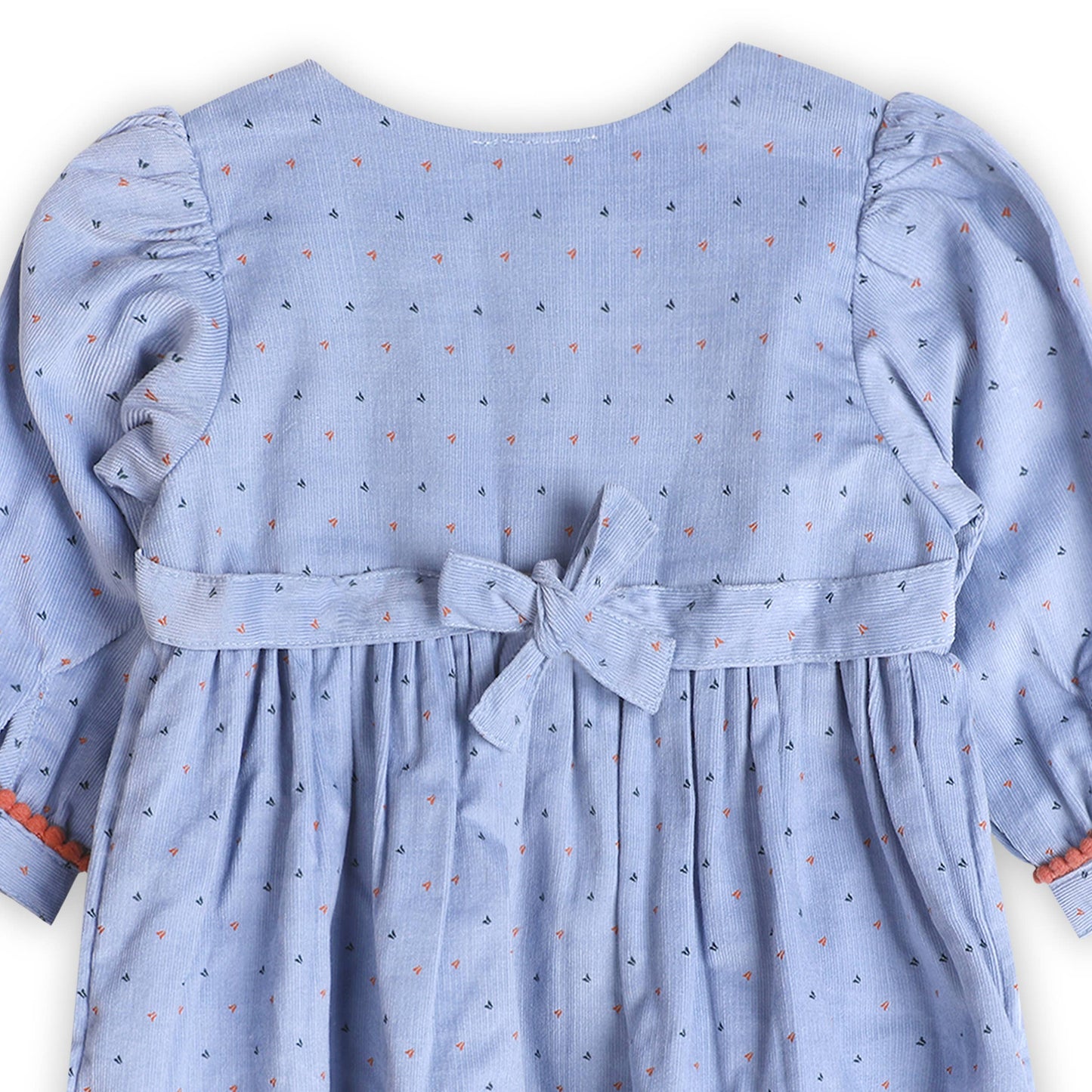 Embroidered Corduroy Tie Baby Dress & Bloomer (Organic): Viverano