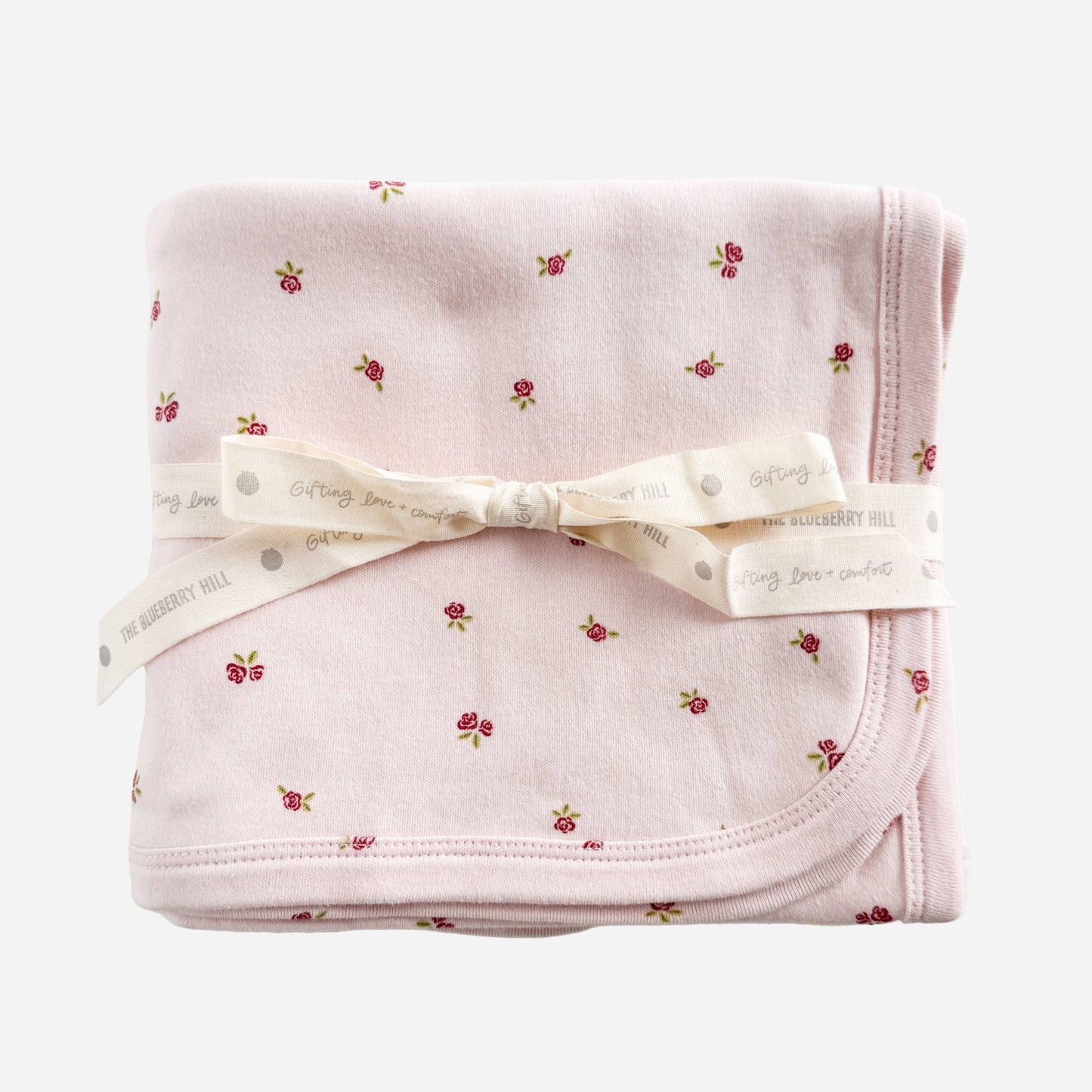 Knit Swaddle Rose Blanket - Blueberry Hill