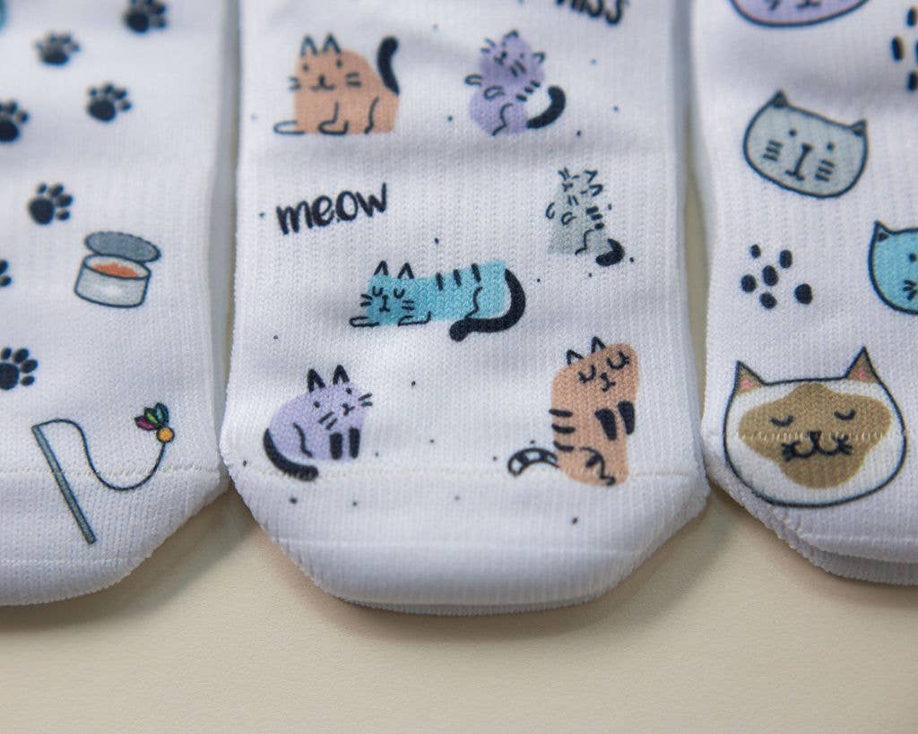 Meow - Non-Slip Baby Socks with Cats, Toys, Paw :