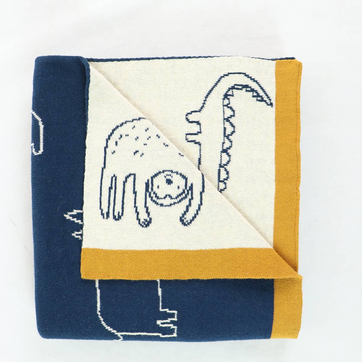 Animal Friends - Reversible Sweater Knit Baby Blanket:Viverano