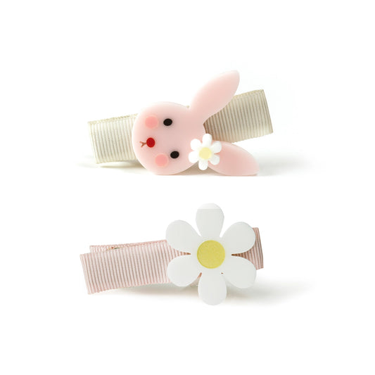 Bunny and Daisy Hair Clips - Lilies and Roses