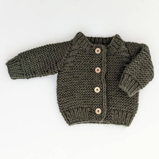 Loden Garter Stitch Cardigan Sweater-huggalug