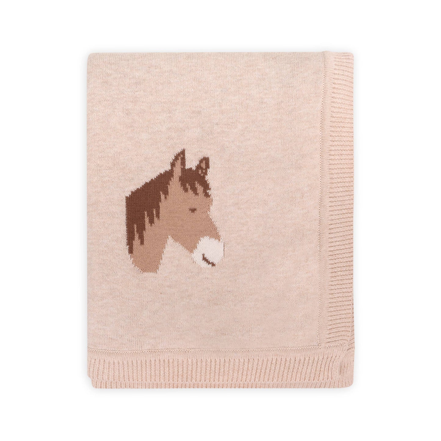 Horse Dreams - Organic Cotton Jacquard Knit Baby Blanket: viverano