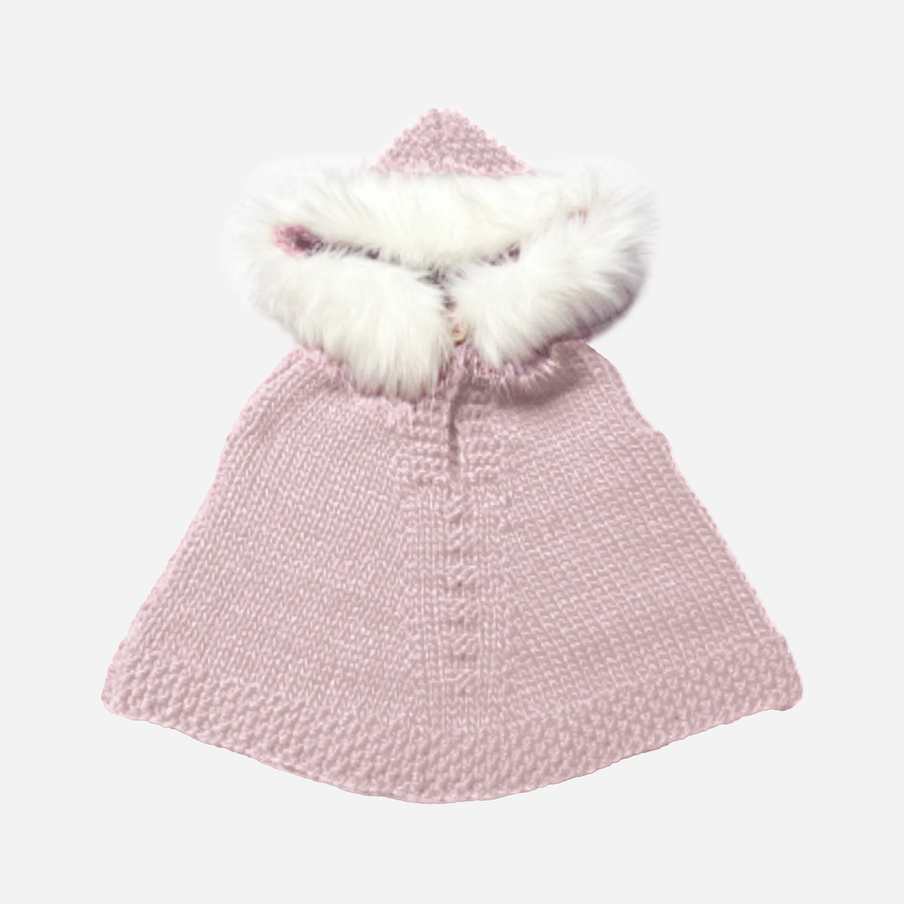 Baby Pink Faux Fur Poncho - Blueberry Hill FW24