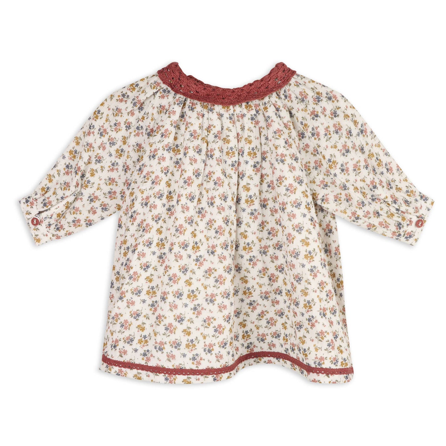 Floral Lace Collar Muslin Baby Dress & Bloomer (Organic): viverano