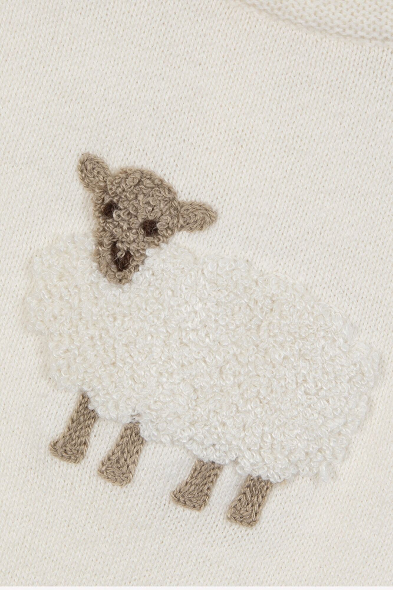 Sheep Embroidered Romper-Tartine et Chocolat FW25