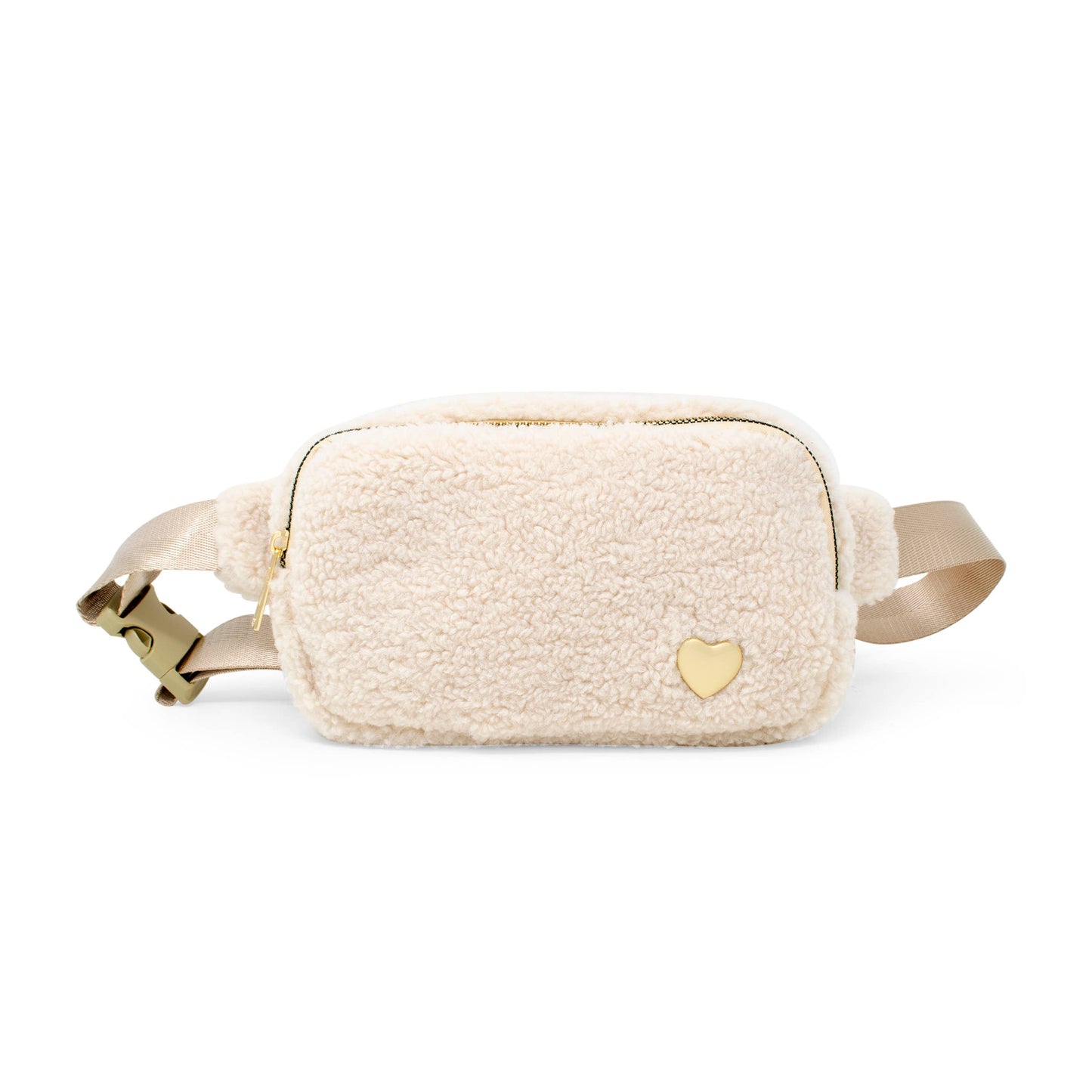 Fuzzy Belt Bag w/ Heart for Kids: Pink