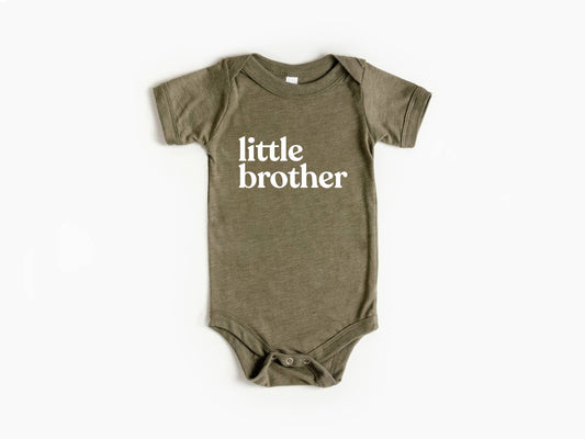 Little Brother Modern Baby Bodysuit/Olive Green