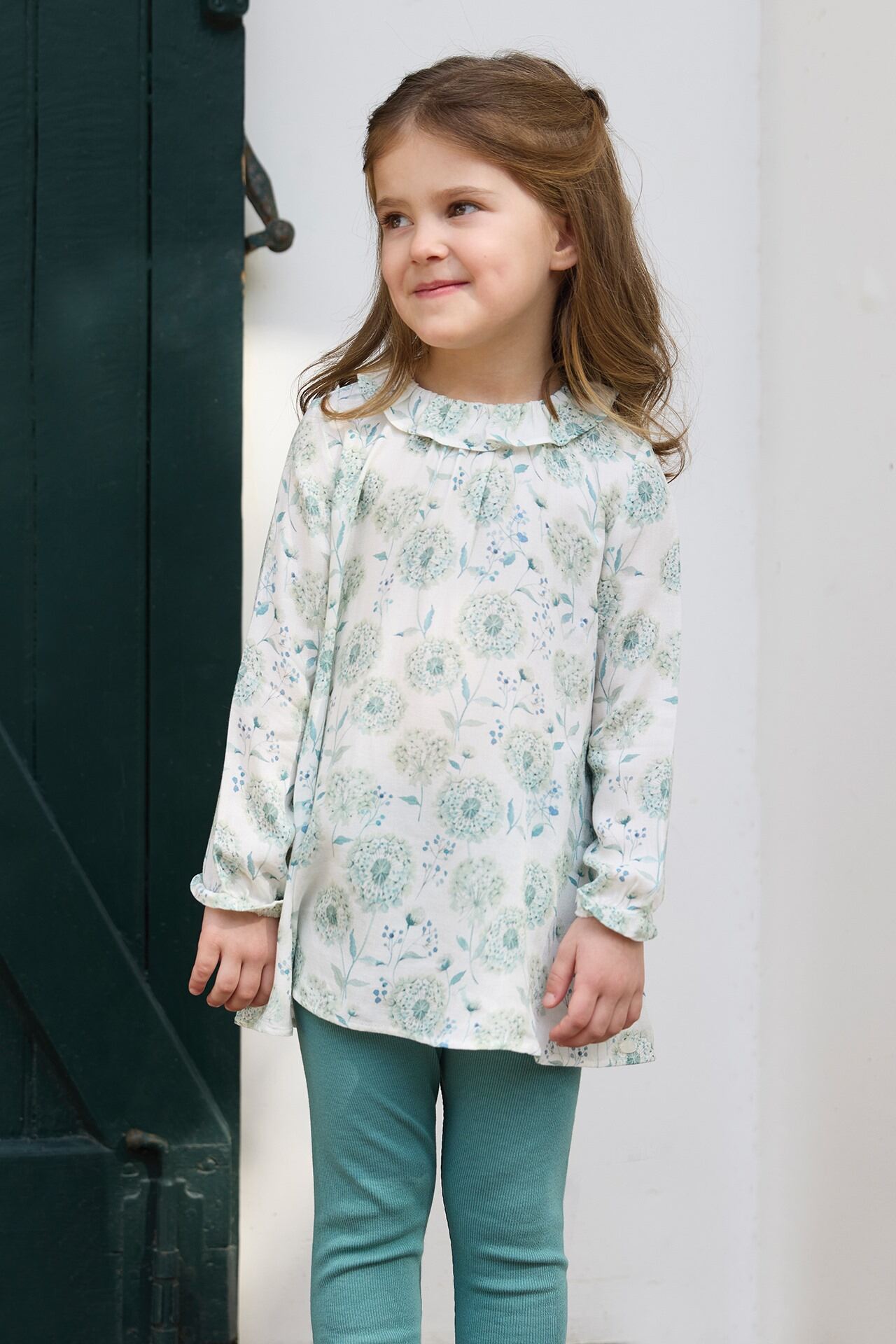 2pc Green Floral Blouse & Legging- Tartine et Chocolat FW25