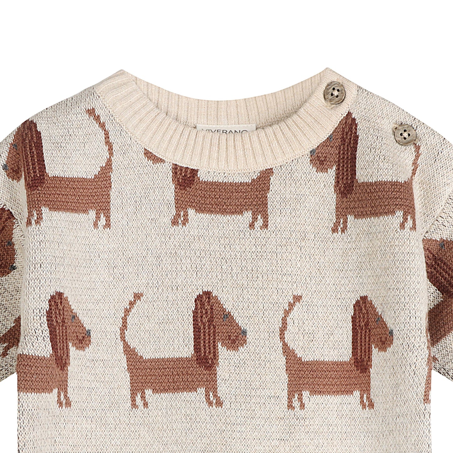 Doxie Dog Jacquard Knit  Pullover (Organic Cotton): Viverano