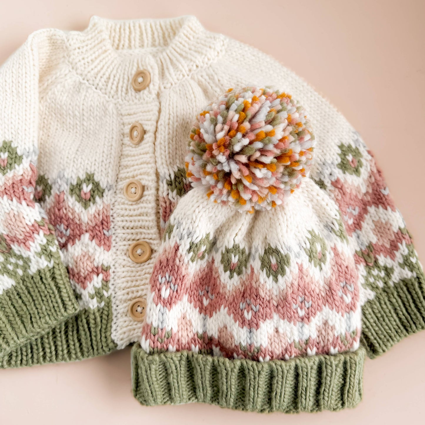 Fairisle Knit Cardigan, Pastel |-Blueberry Hill