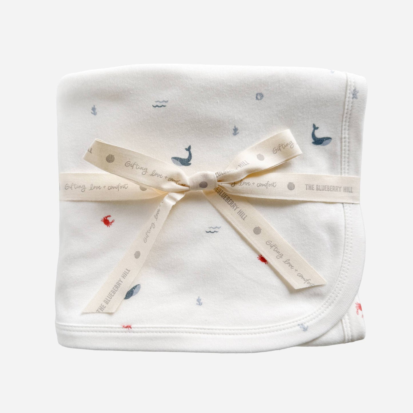 Knit Swaddle Nautical Blanket - Blueberry Hill