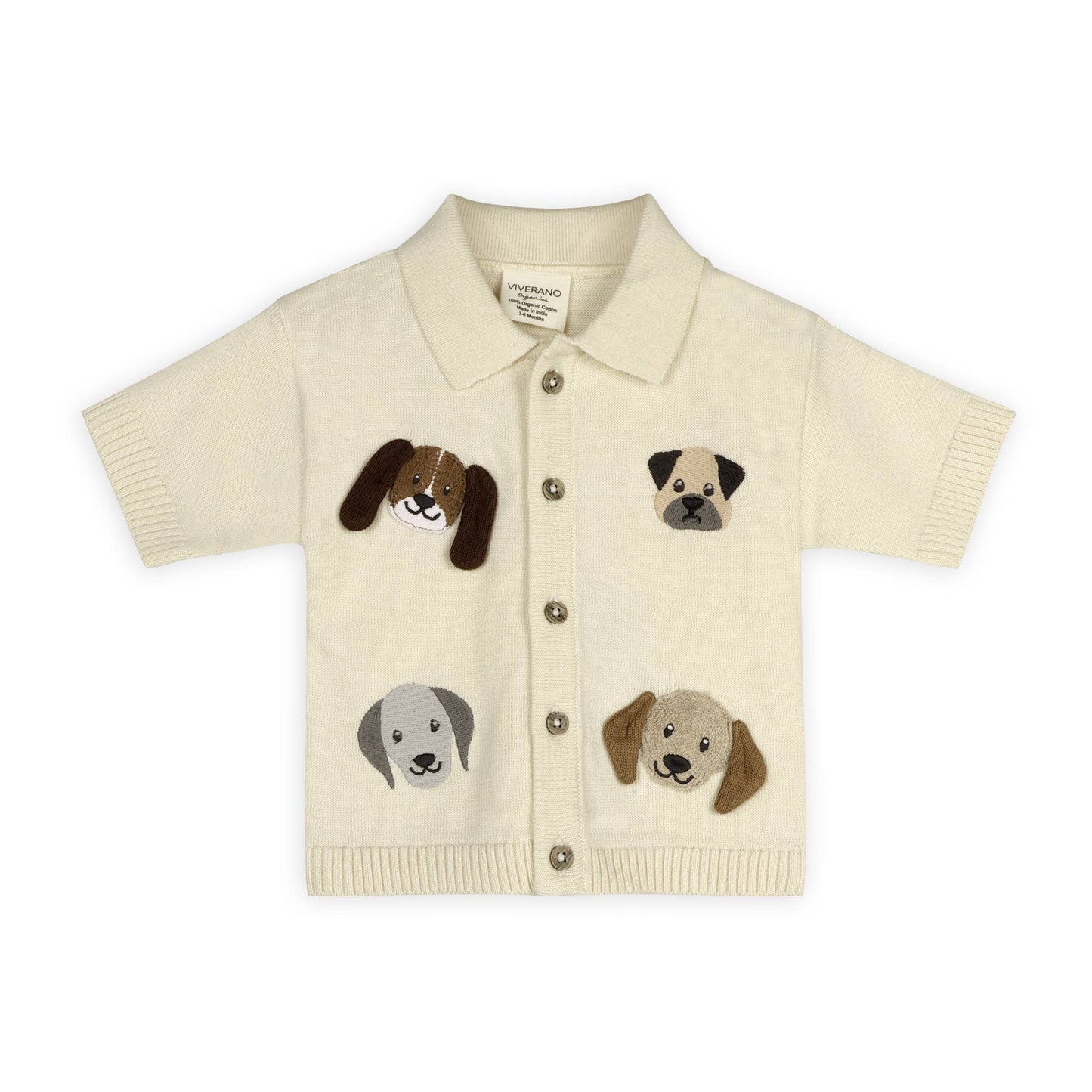 Doggy Embroidered Baby Shirt & Shorts Set (Organic Cotton)
