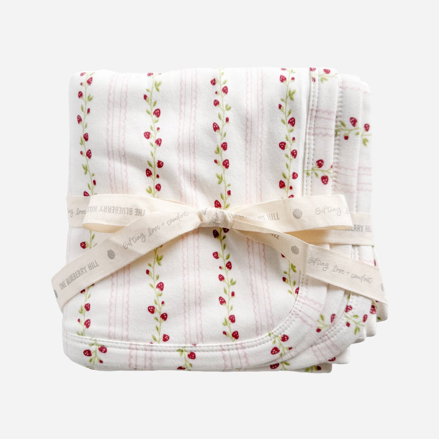 Hooded Towel Strawberry Stripe - Blueberry Hill
