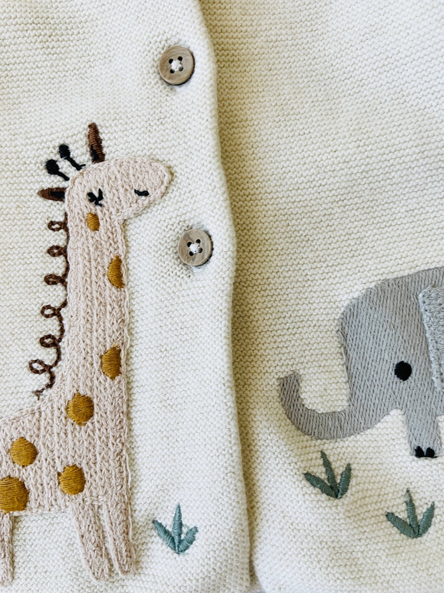 Animal Safari Embroidered Cardigan Sweater- Viverano Organics