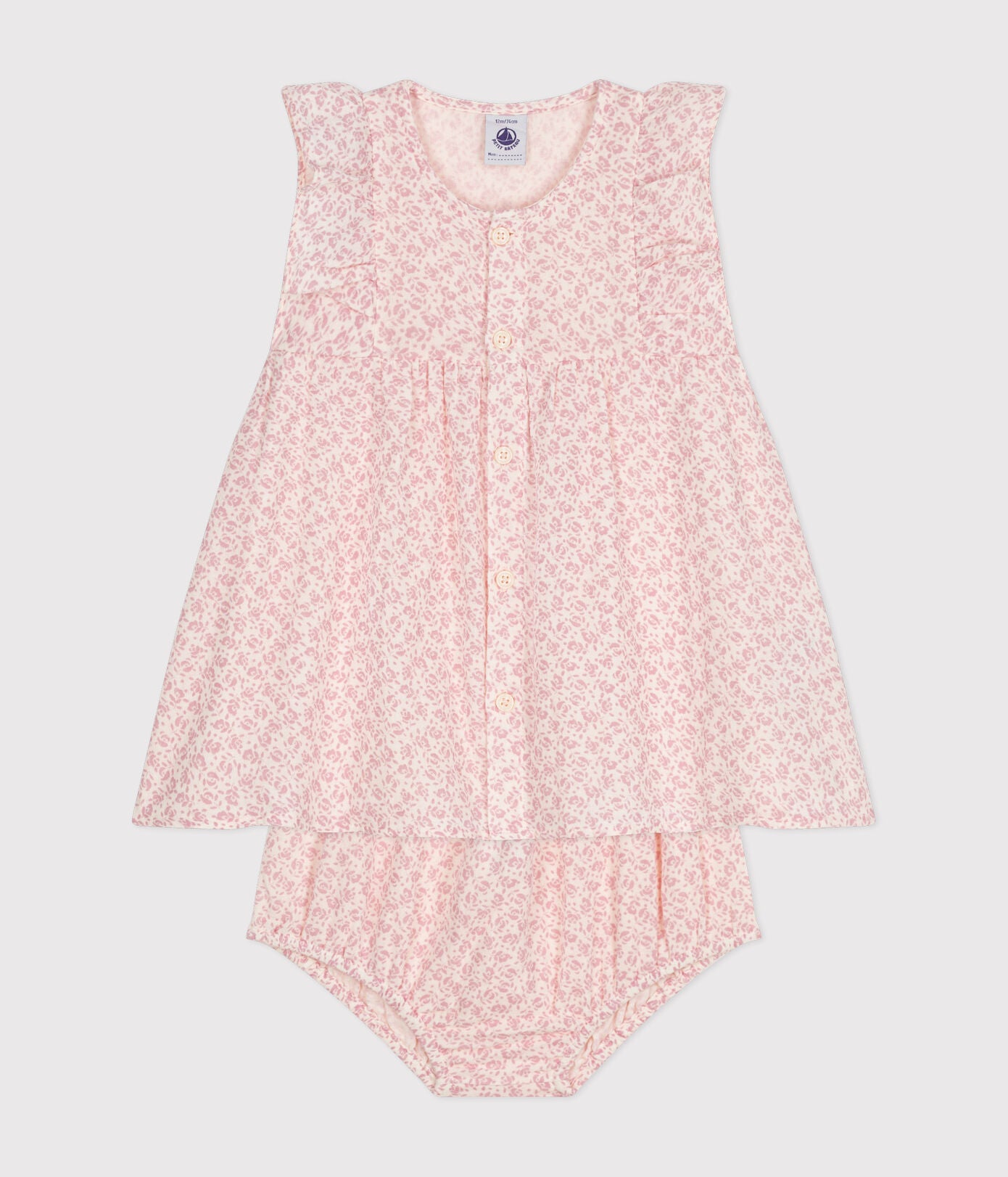 Pink Floral Cotton Gauze Dress - Petit Bateau SS24