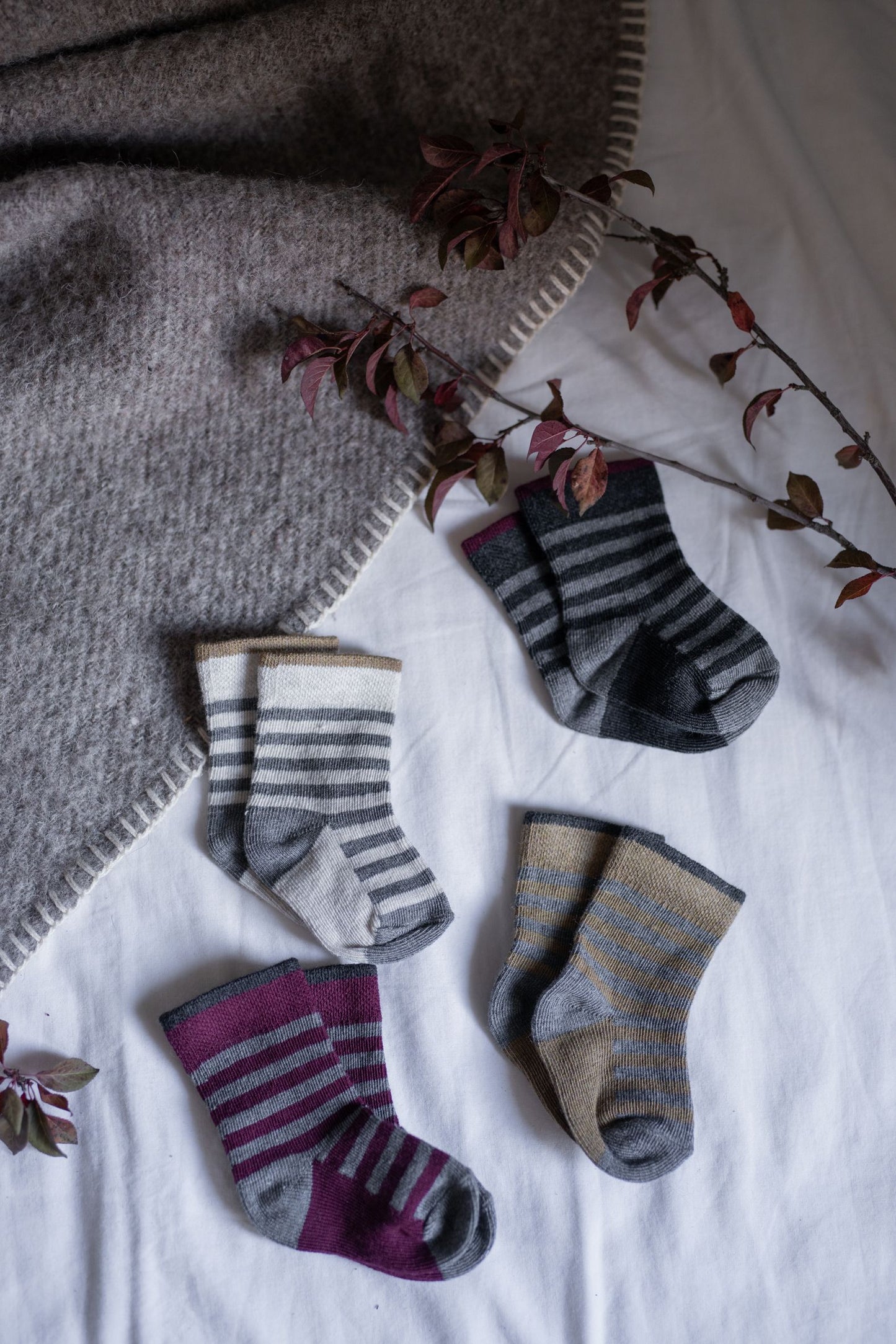 Striped Oatmeal Socks - One More in the Family FW24