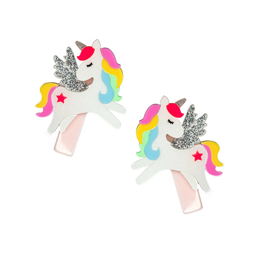 Pastel Unicorn Alligator Clips (Set of 2) - Lilies and Roses