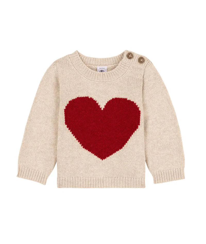 Knit Heart Sweater - Petit Bateau FW24