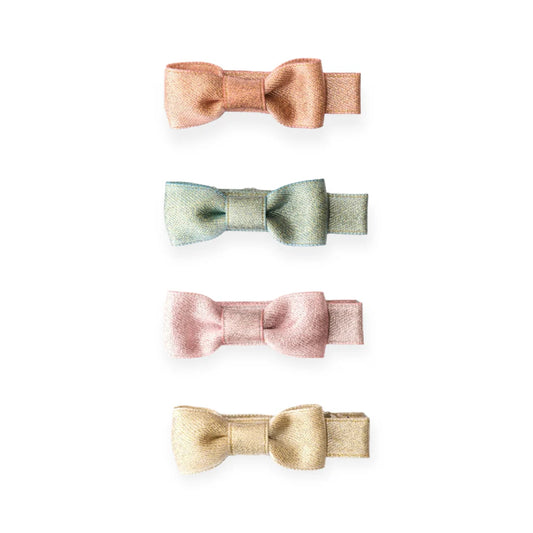 Pastel Satin Shades Baby Bows (set of 4) - Lilies and Roses