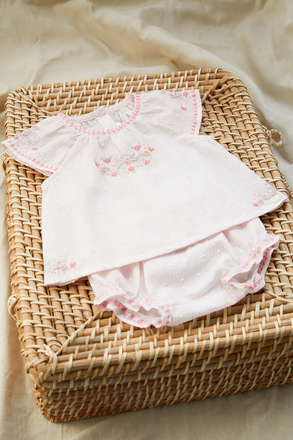 2Pc Sunsuit Floral Embroidery - Tartine et Chocolat SP25