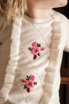 Ruffle Sweater Embroidered Flowers - Tartine et Chocolat FW25