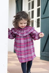 Plum Check Smocked Dress - Tartine et Chocolat FW25