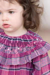 Plum Check Smocked Dress - Tartine et Chocolat FW25