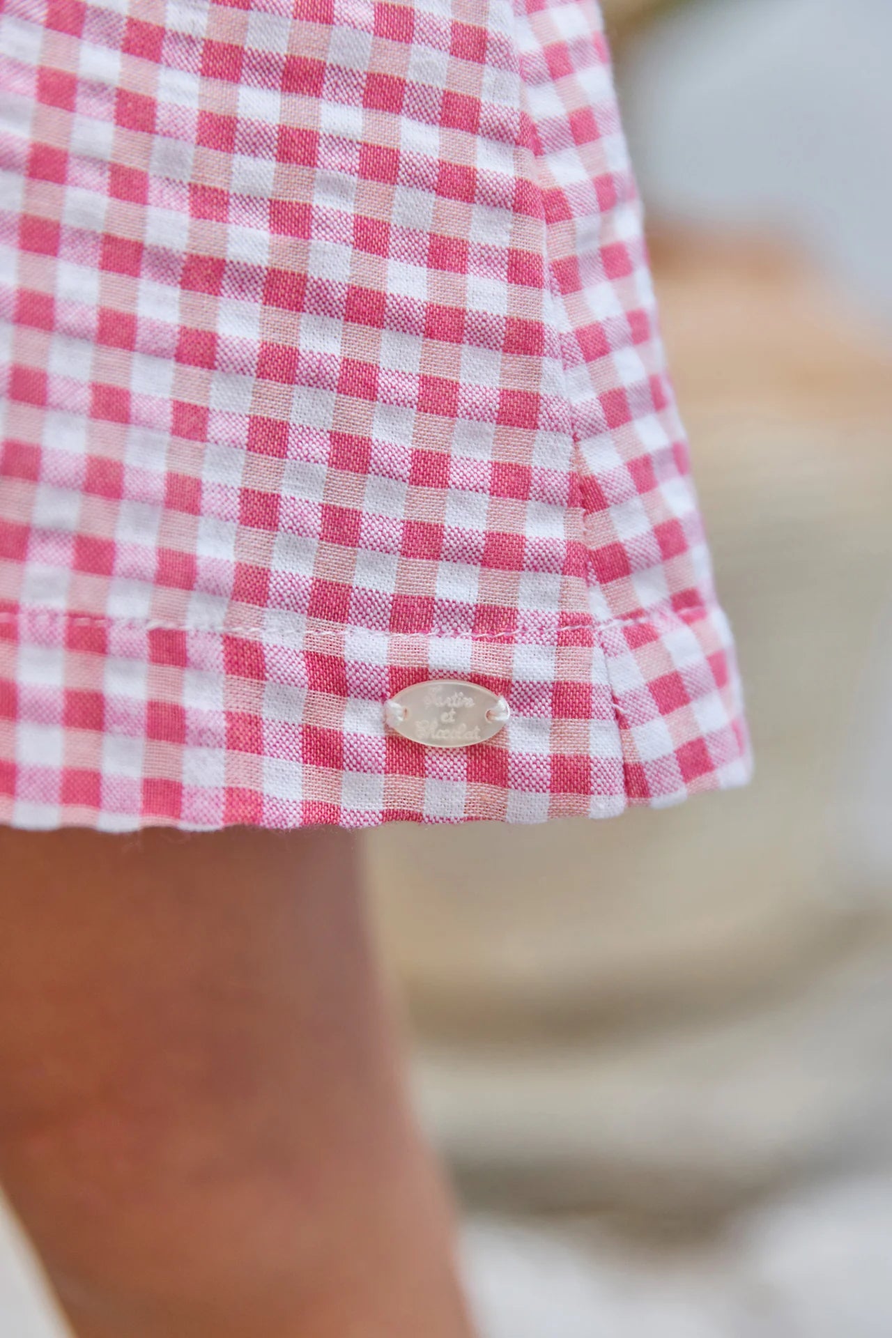 Pink Gingham Smocked Dress-Tartine et Chocolat SP26