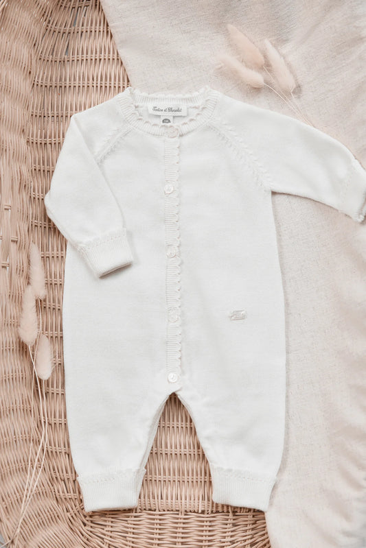 Scalloped Knit Romper-Tartine et Chocolat SP26