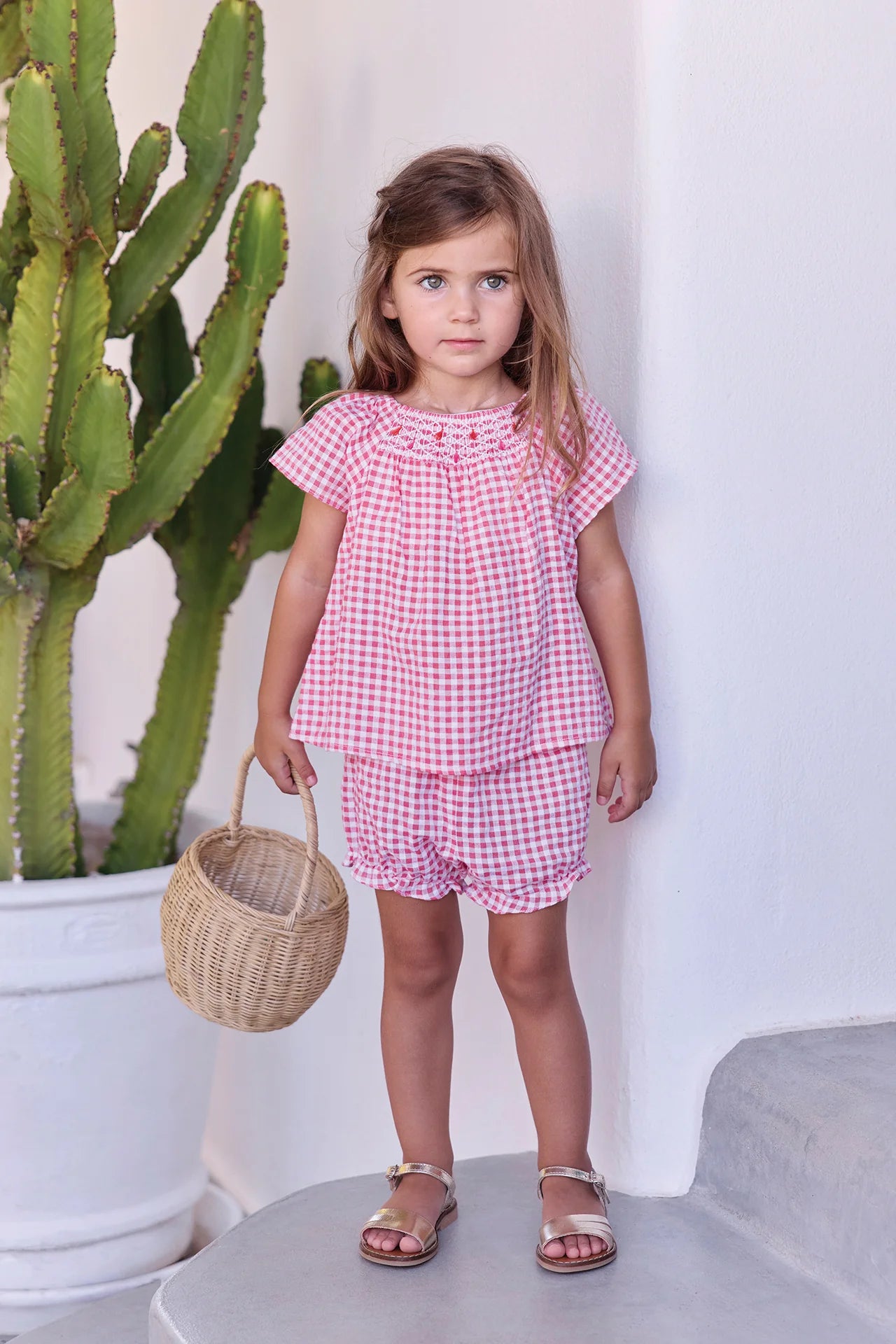 Pink Gingham Short Set-Tartine et Chocolat SP26