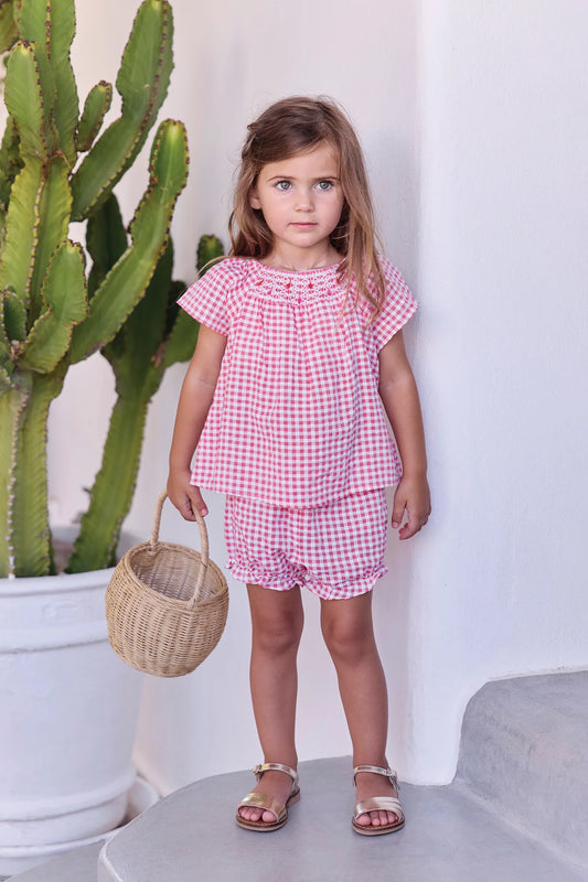 Pink Gingham Short Set-Tartine et Chocolat SP26