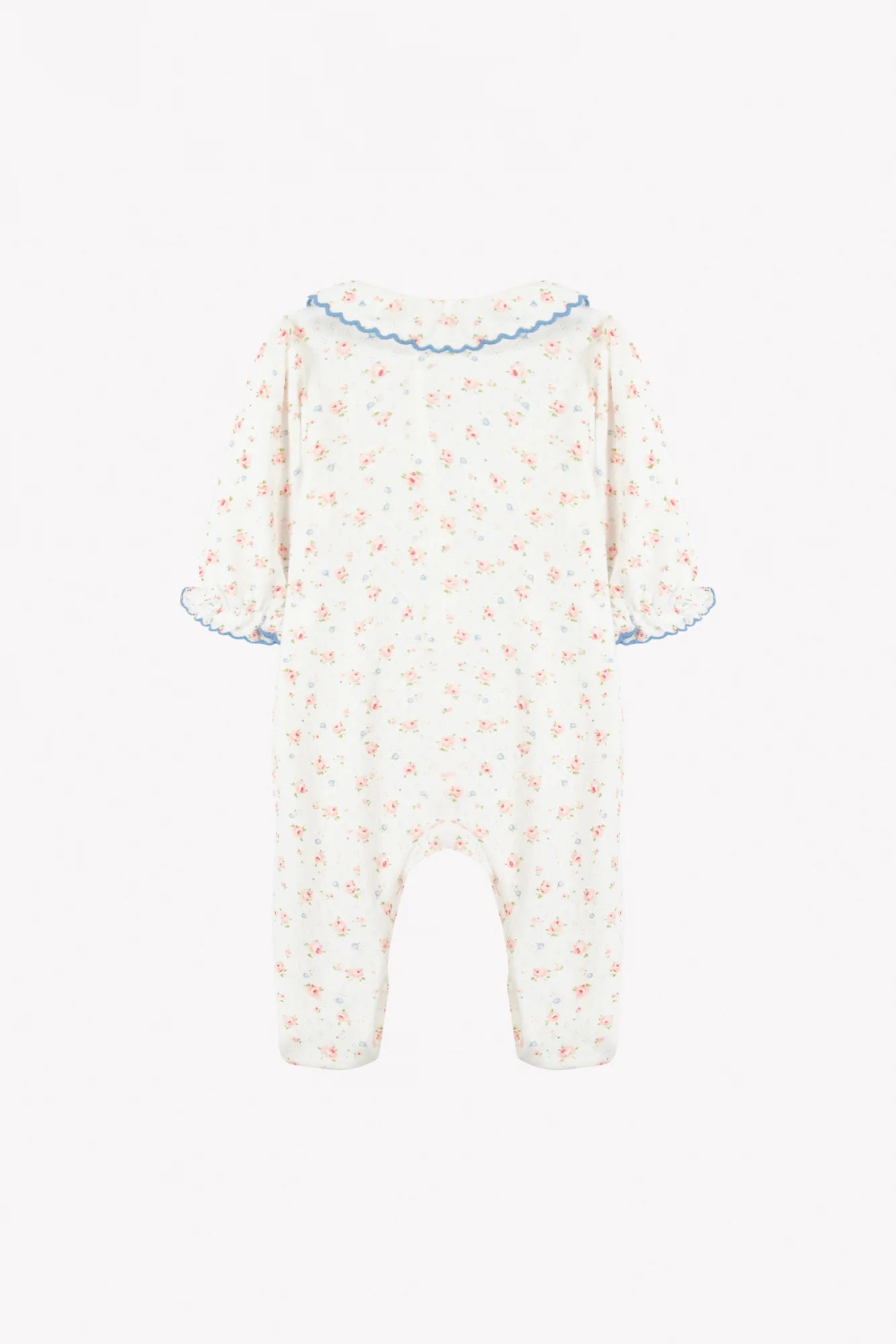 Floral Footie w Blue Trim-Tartine et Chocolat SP26