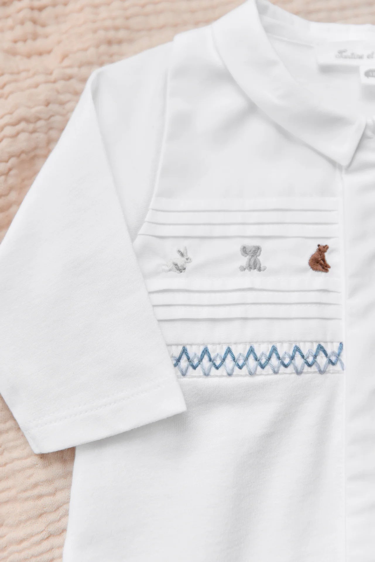 Embroidered Animal Pattern Footie-Tartine et Chocolat SP26