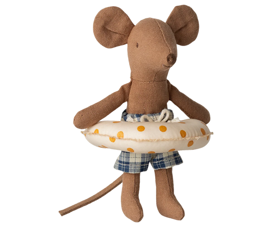 Beach Mouse w Yellow Dot Float Maileg