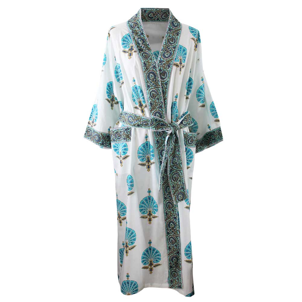 Aqua Shell Dressing Gown - Powell Craft