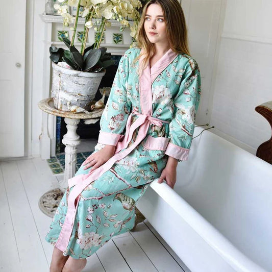 Mint Blossom Dressing Gown - Powell Craft