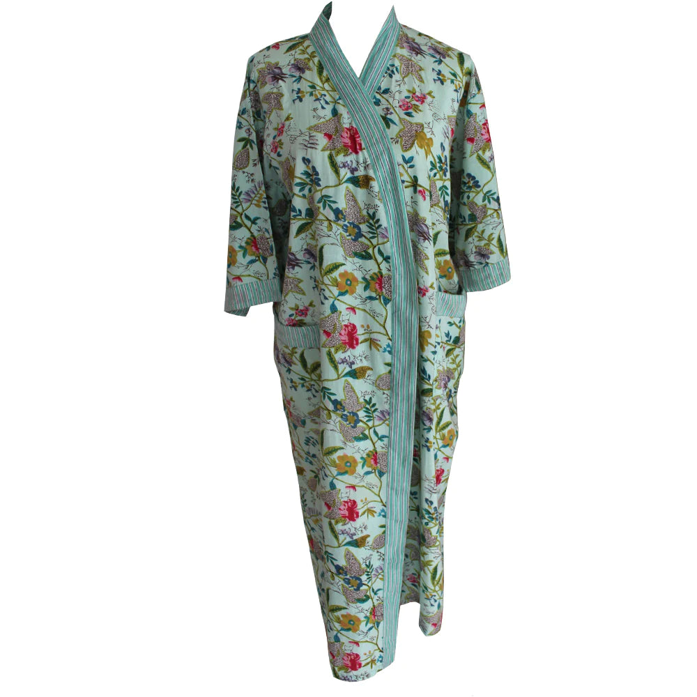 Mint Floral Dressing Gown - Powell Craft