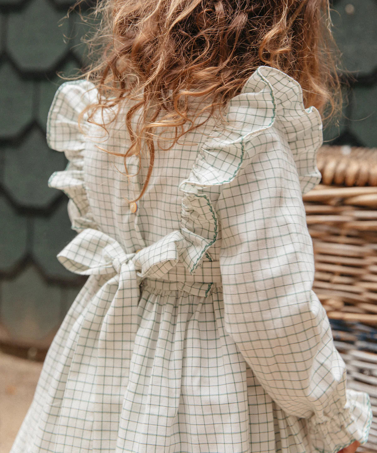 Smocked Green Check Dress - Oso & Me