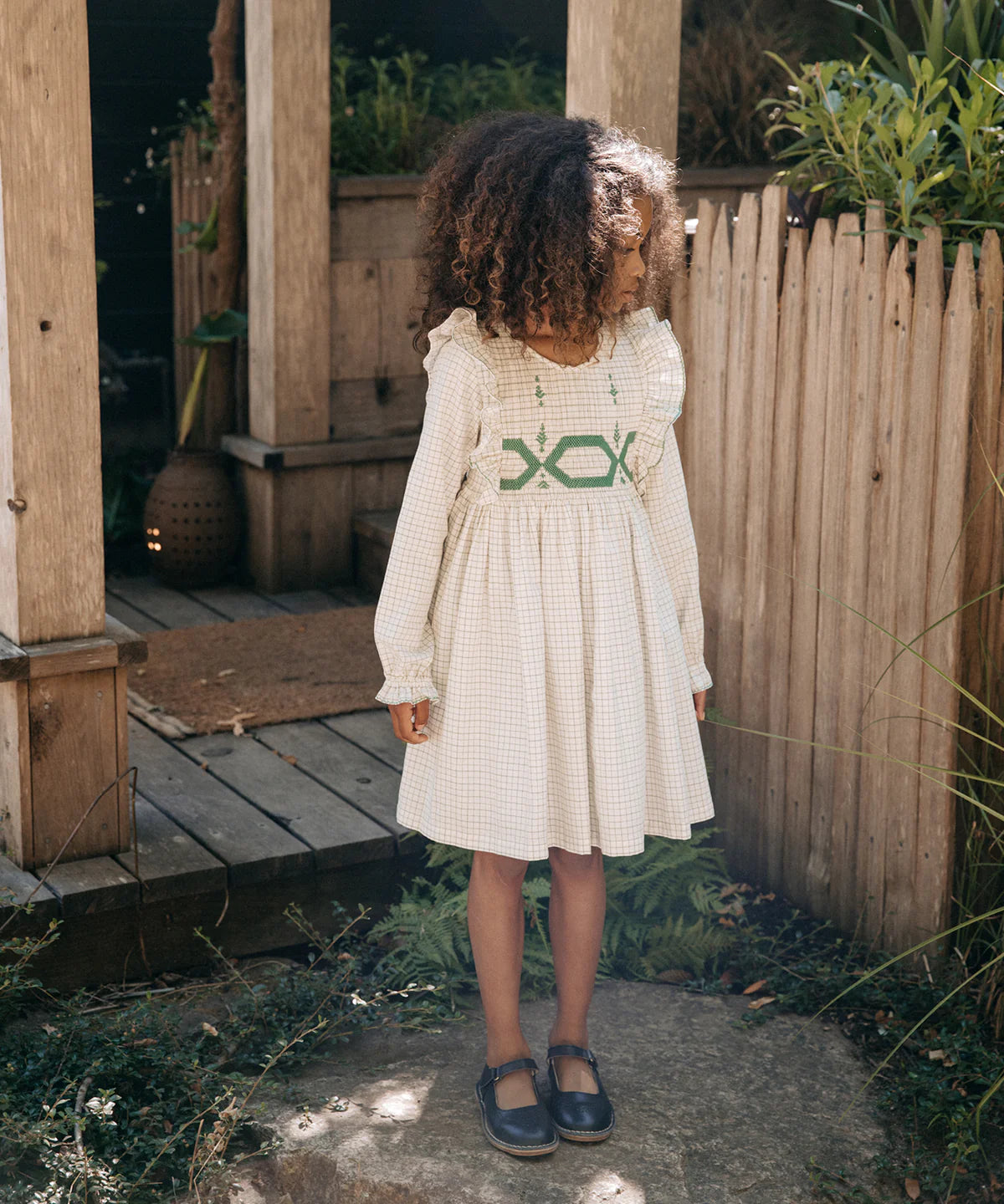 Smocked Green Check Dress - Oso & Me