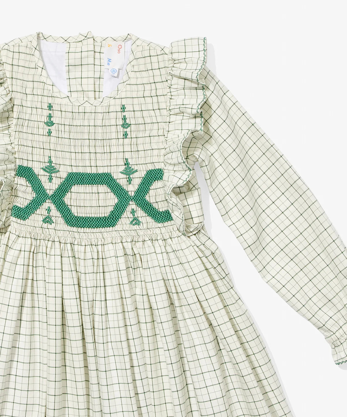 Smocked Green Check Dress - Oso & Me