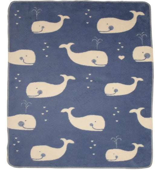 Whales All Over 100% Organic Cotton Blanket - David Fussenegger