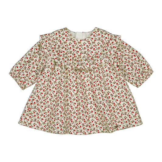 Velvet Dress Heart Vine Print- Mayoral FW25