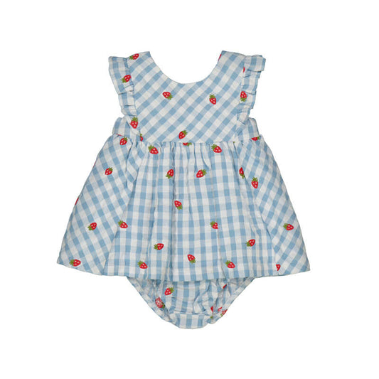 Strawberry Gingham Dress- Mayoral SP26
