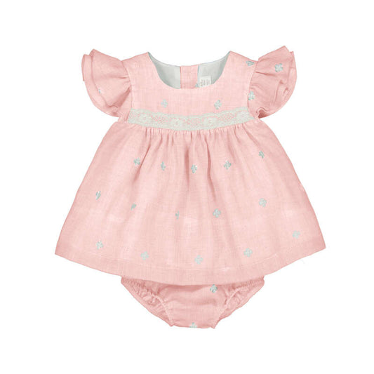 Pink Emb Dress w Lace Trim-Mayoral SP26